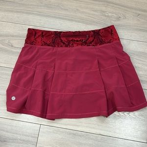 Rare Lululemon Pace Rival II Skirt Cranberry Mini Ziggy Snake Red Tide- 6 Tall